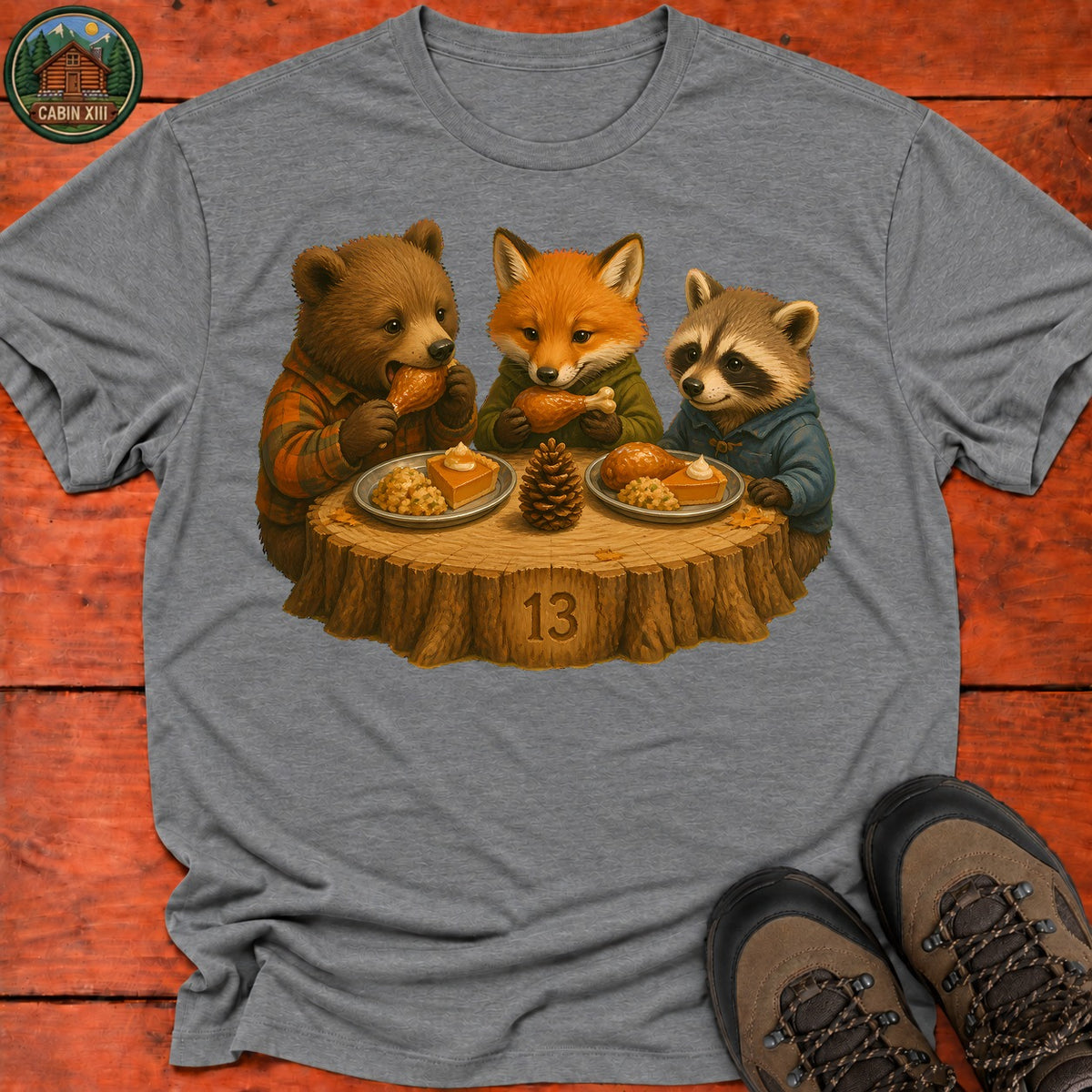 Kids Table Thanksgiving T-Shirt — Graphite Heather