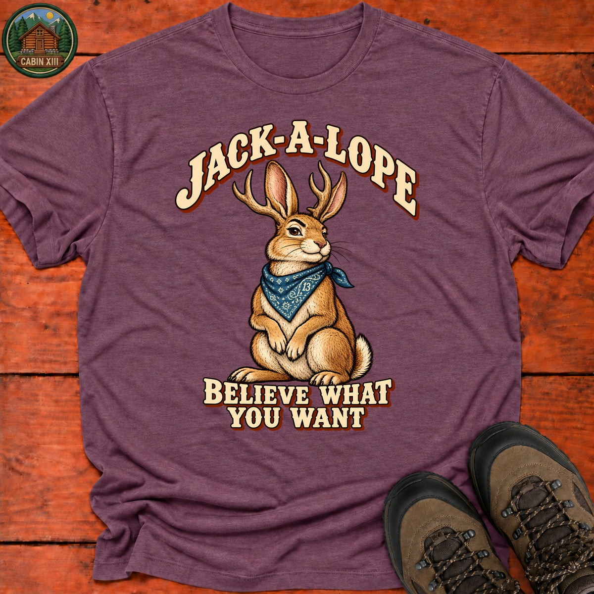 Jack A Lope T-Shirt — Heather Maroon