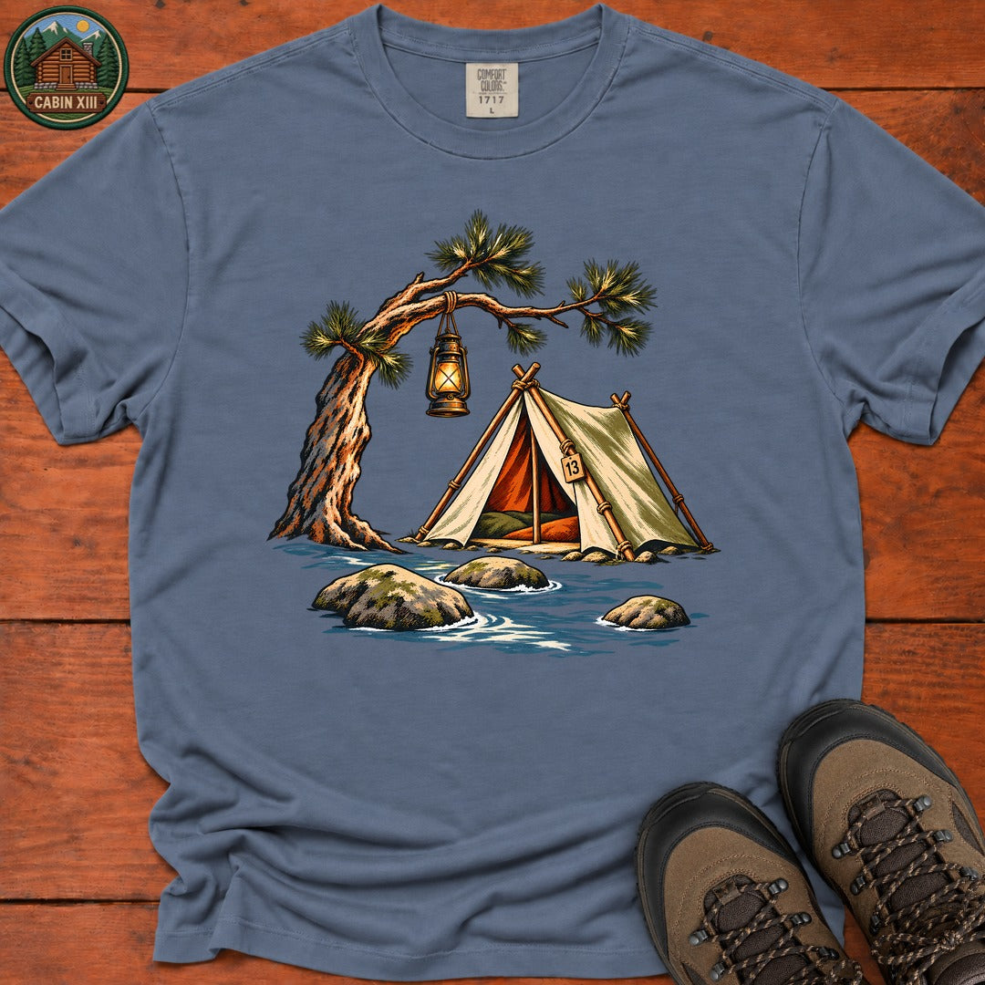 Creekside Camping T-Shirt — Blue Jean