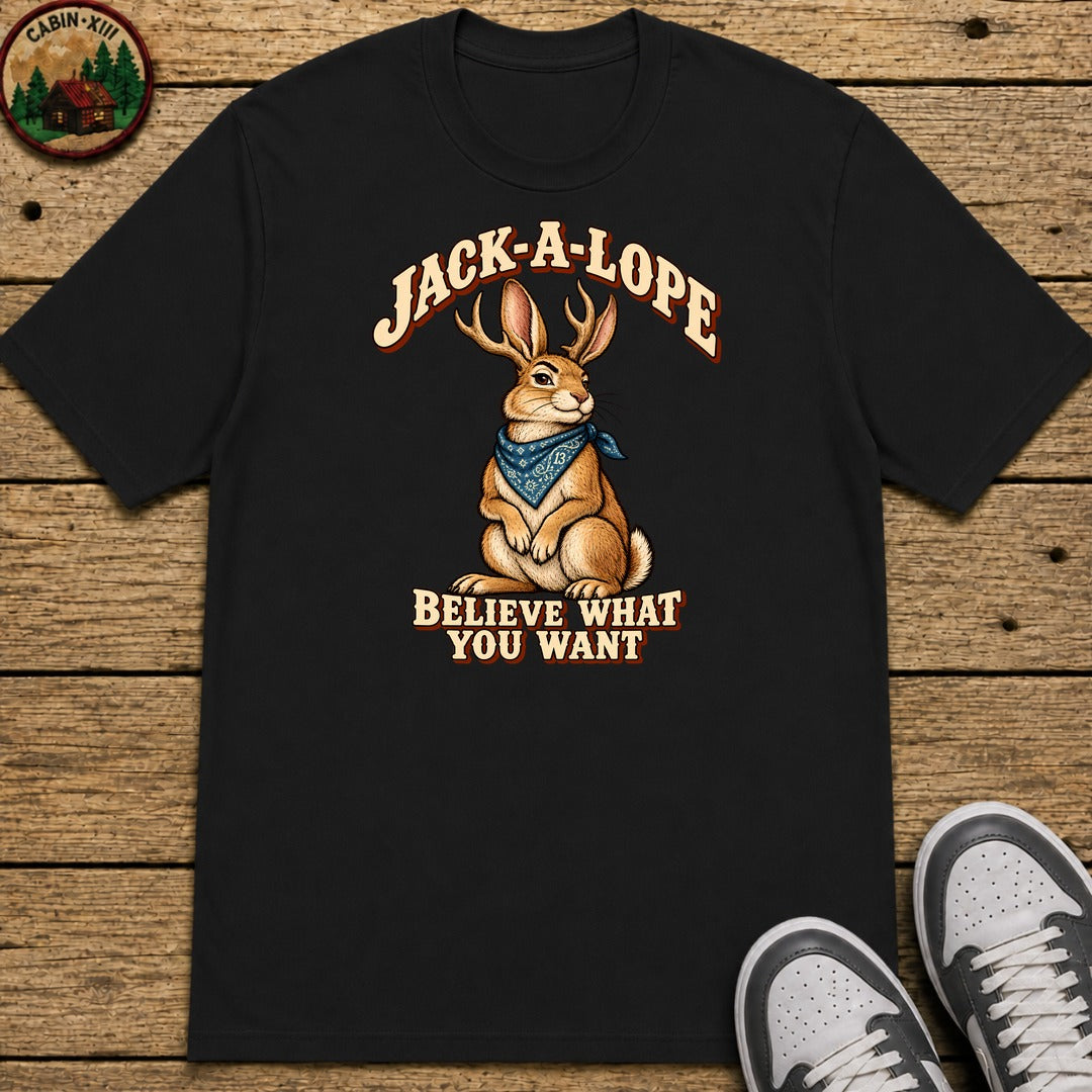 Jack A Lope Kids T-Shirt — Black