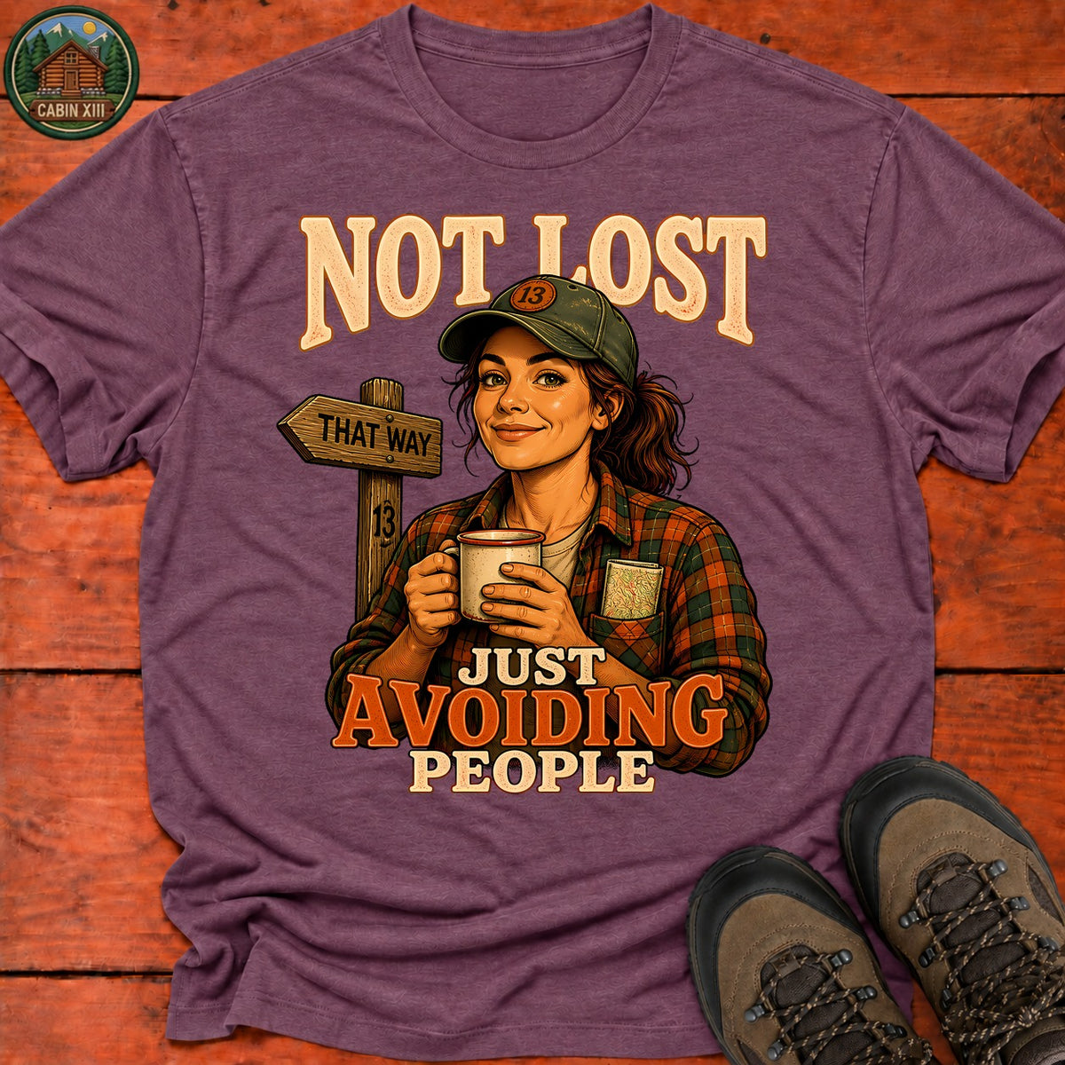Avoiding People T-Shirt — Heather Maroon