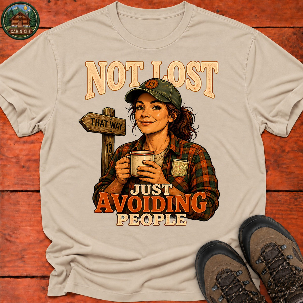 Avoiding People T-Shirt — Sand