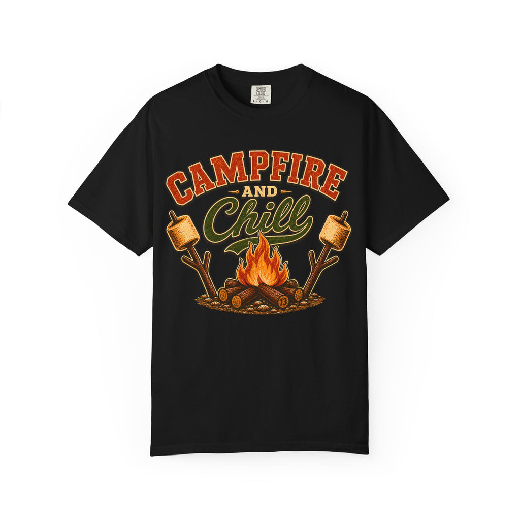 Campfire and Chill — Vintage Camping Marshmallow Humor Tee