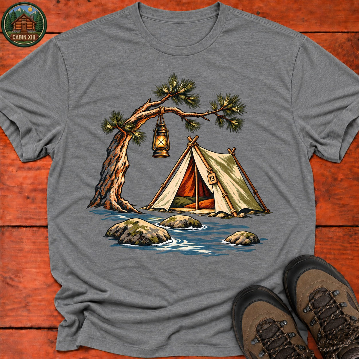 Creekside Camping T-Shirt — Graphite Heather
