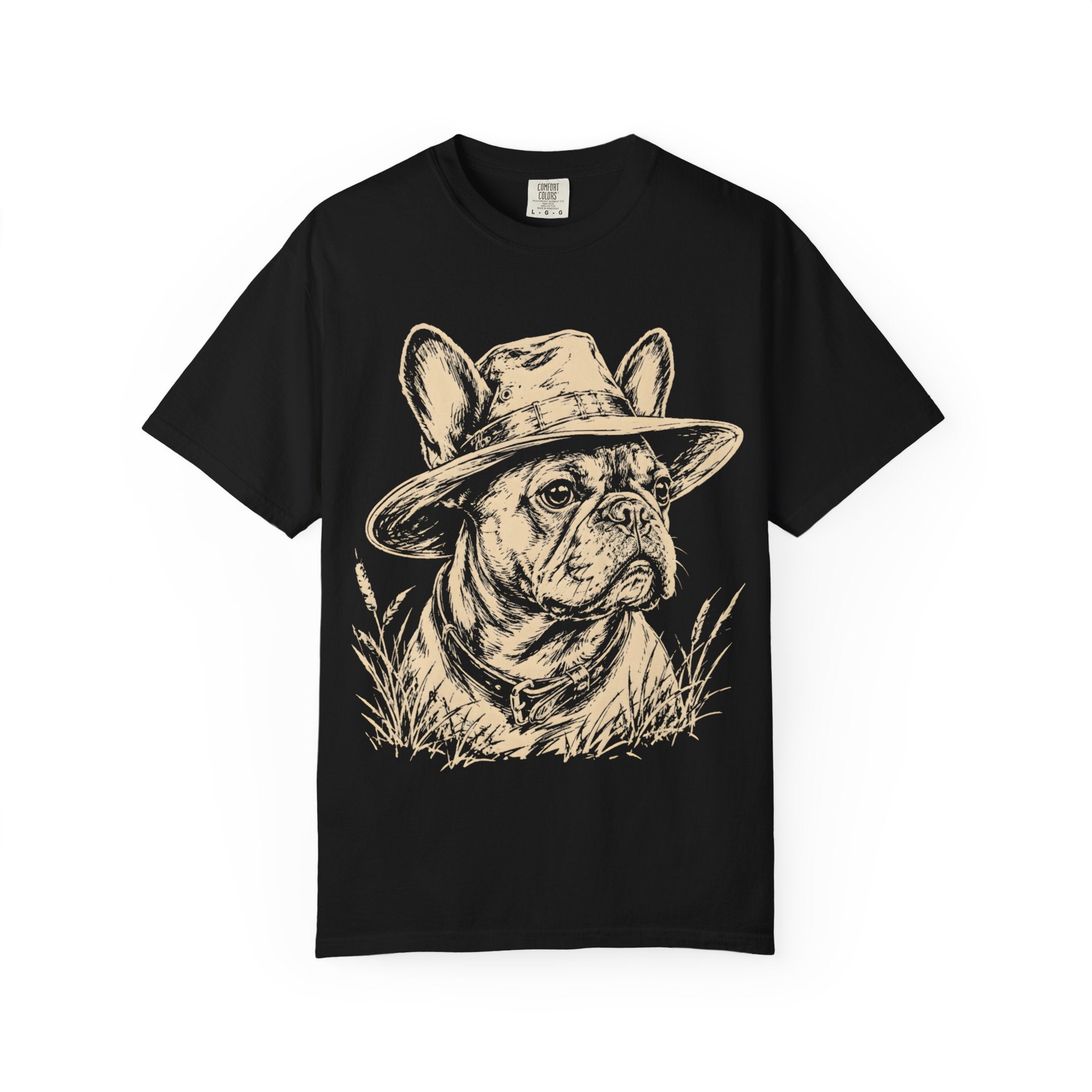 French Bulldog in a Hat — Vintage Sketch Dog Tee