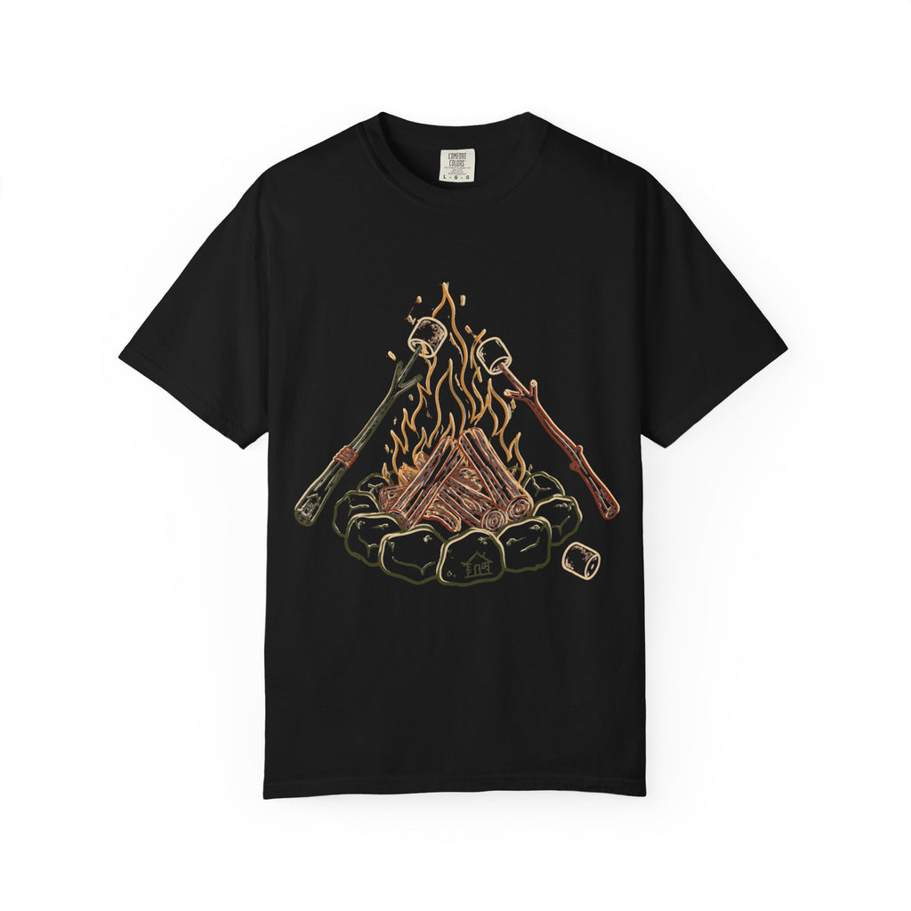 Roasing Marshmallows Line Art T-Shirt