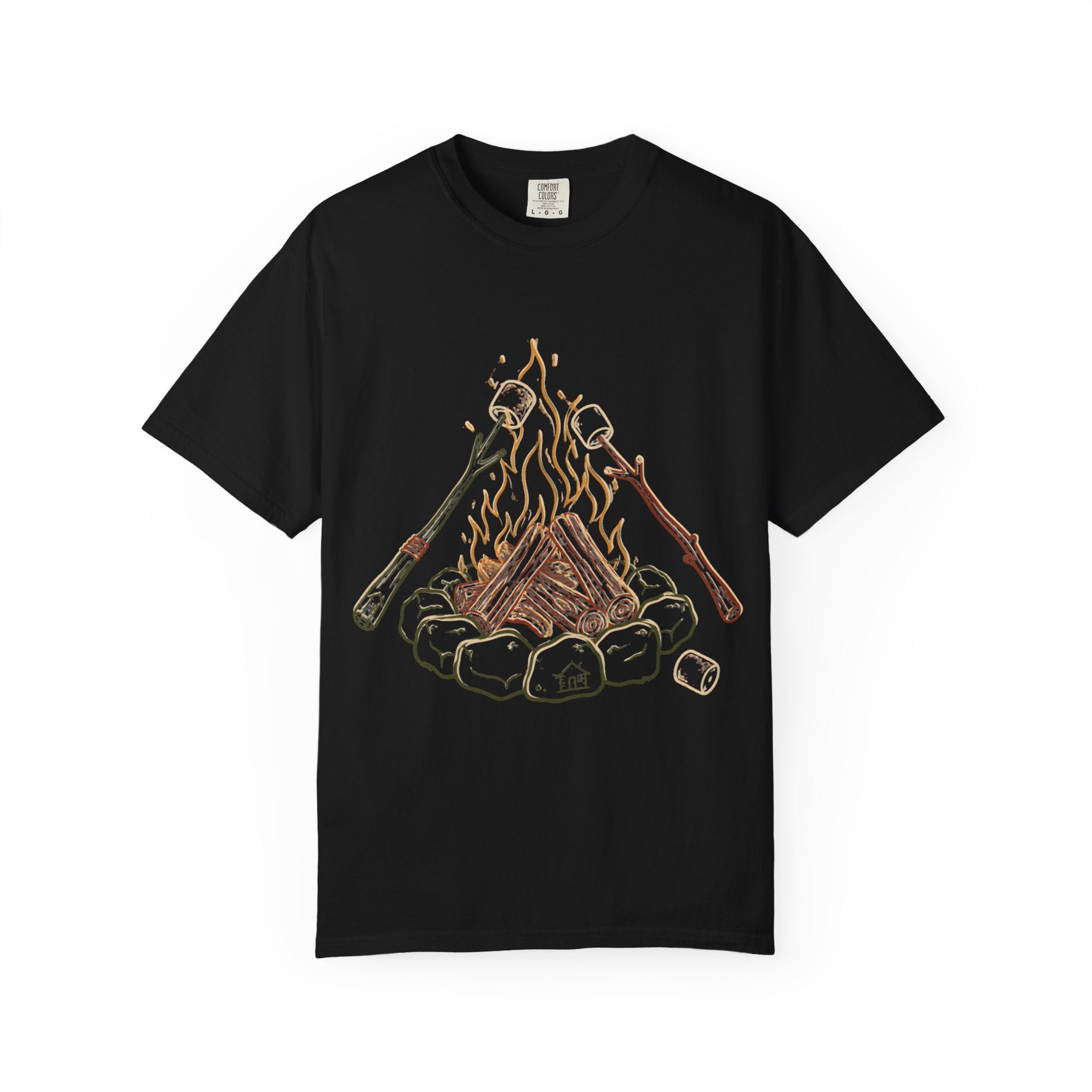 Roasing Marshmallows Line Art T-Shirt