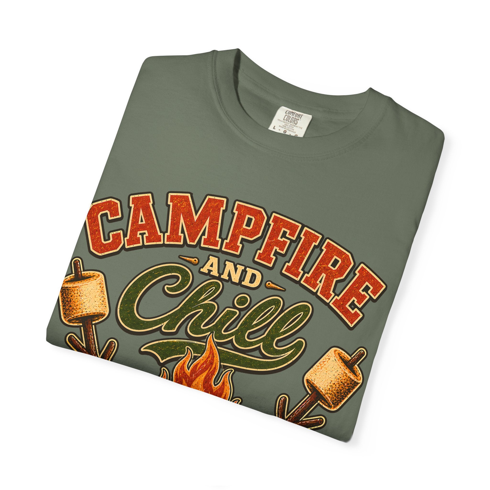 Campfire and Chill — Vintage Camping Marshmallow Humor Tee