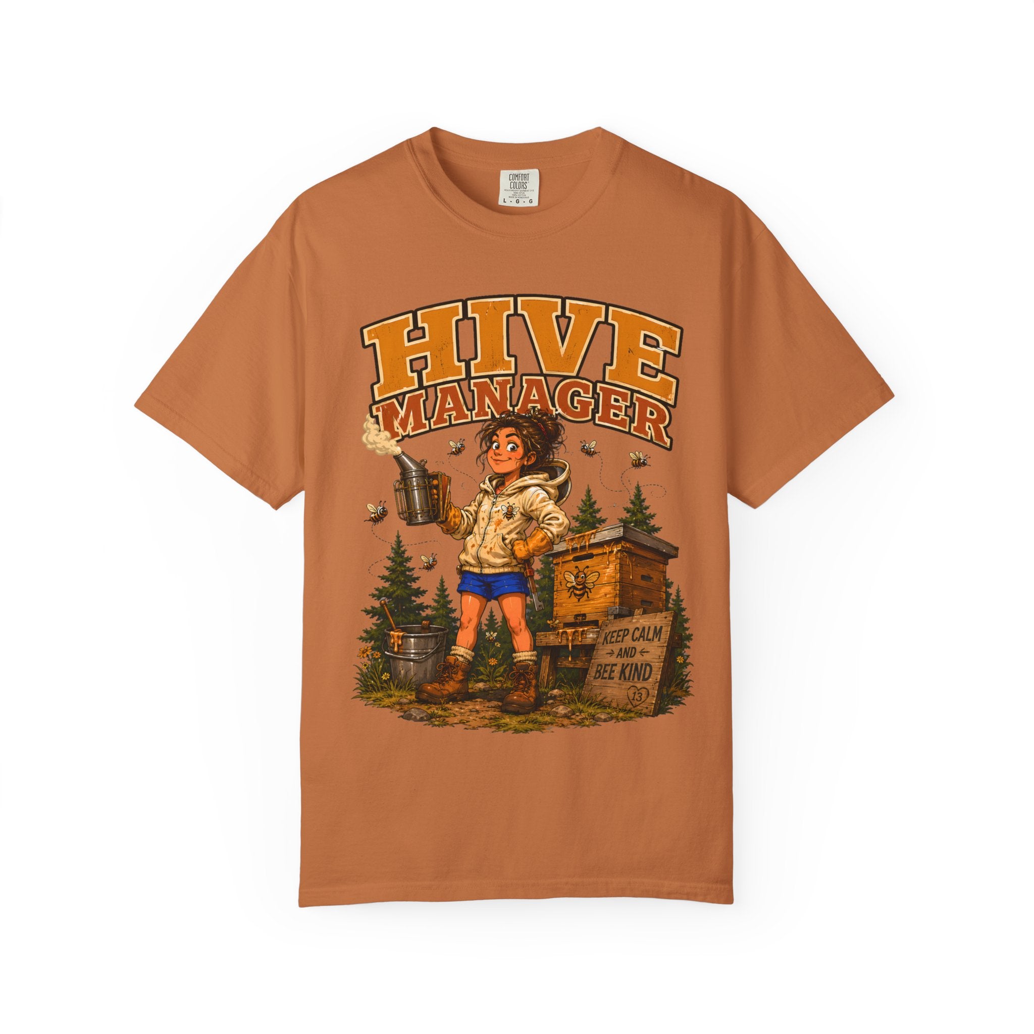 Hive Manager Funny Beekeeping Shirt — Keep Calm and Bee Kind Tee