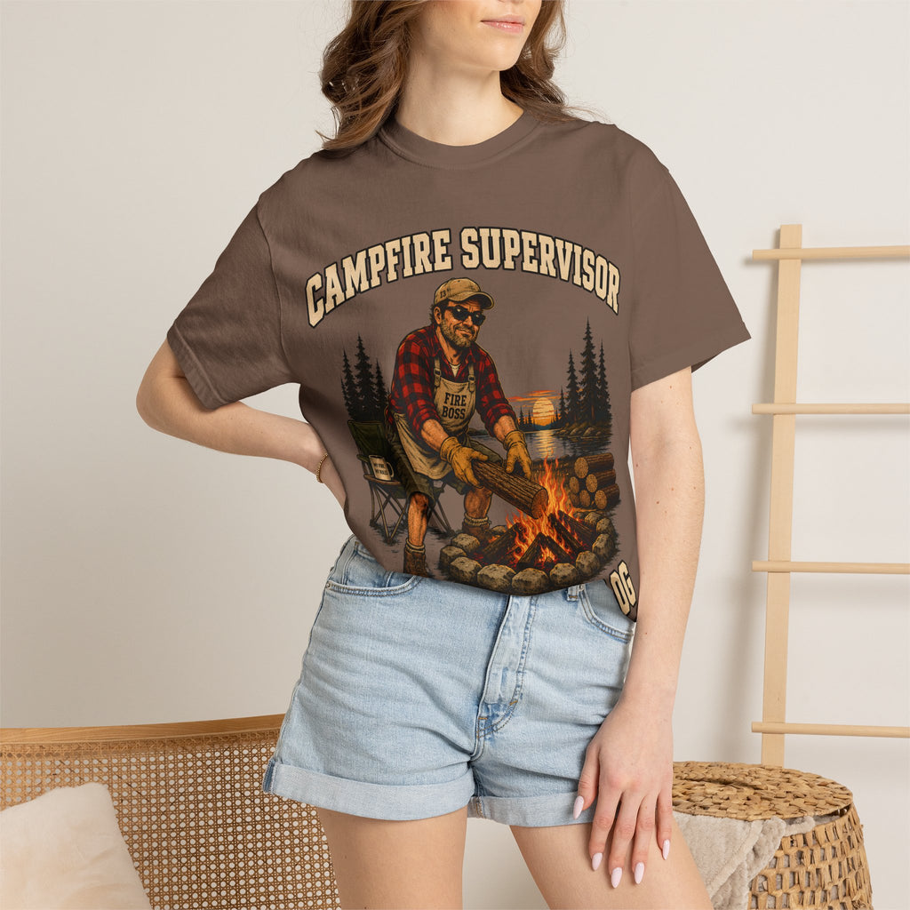 Campfire Supervisor Add Another Log — Funny Camping Dad Tee
