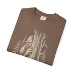 Bigfoot Hiding — Vintage Sasquatch Forest Sketch Tee