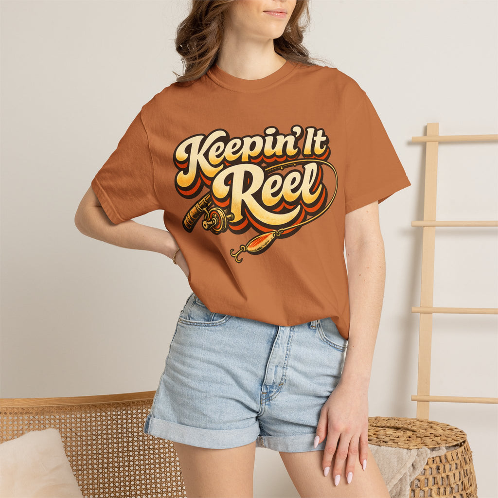 Keepin' It Reel — Retro Fishing Humor Tee