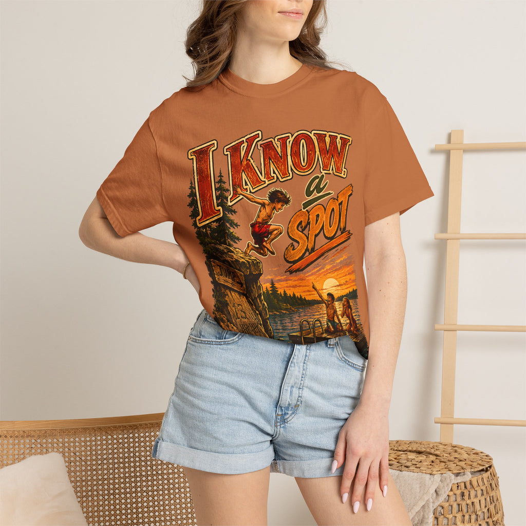 I Know a Spot — Vintage Lake Jumping Summer Camping Tee
