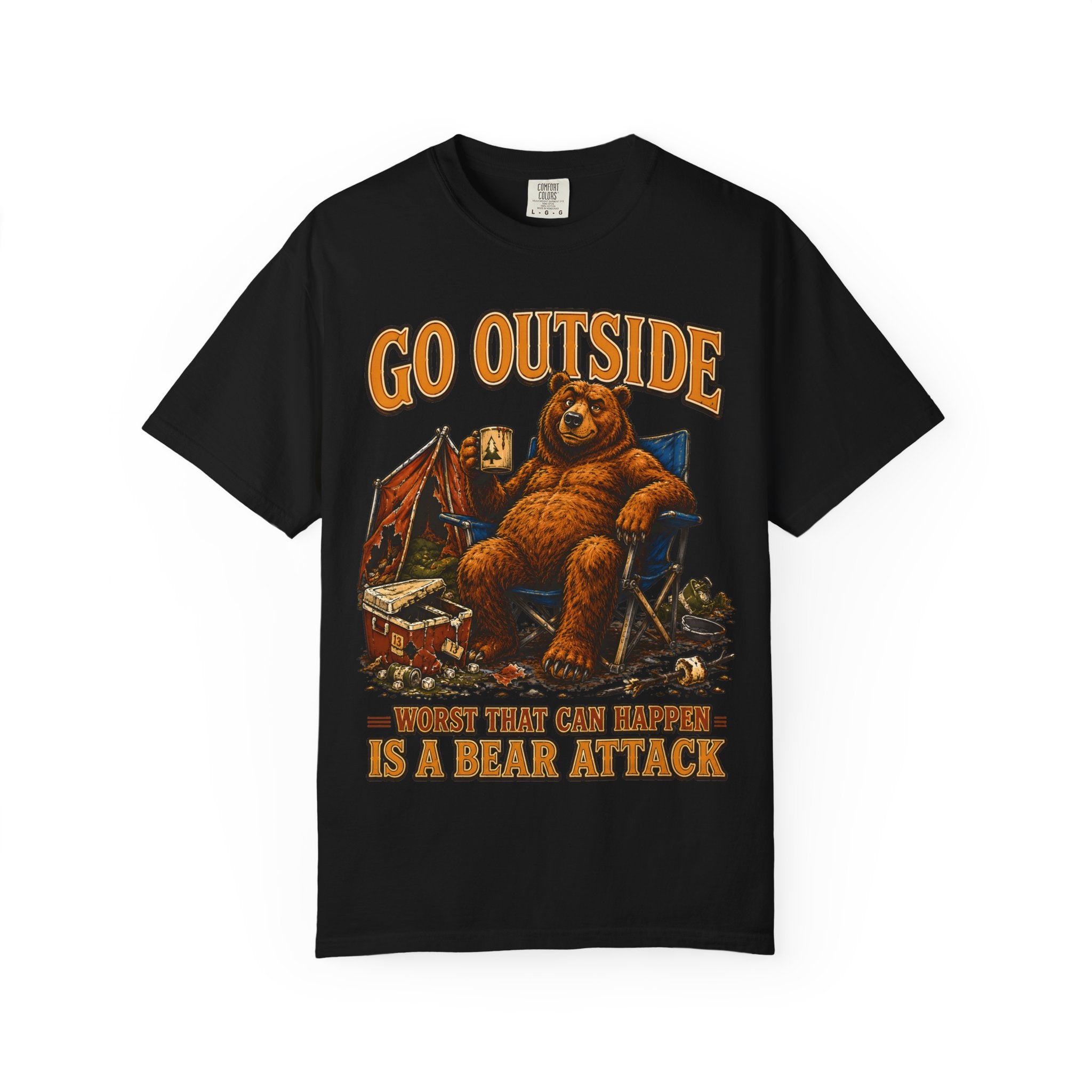 Go Outside Worst That Can Happen Is A Bear Attack Camp Tee
