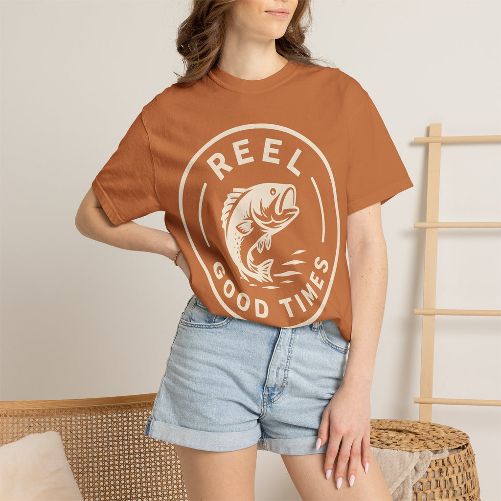 Reel Good Times — Vintage Fishing Badge Tee