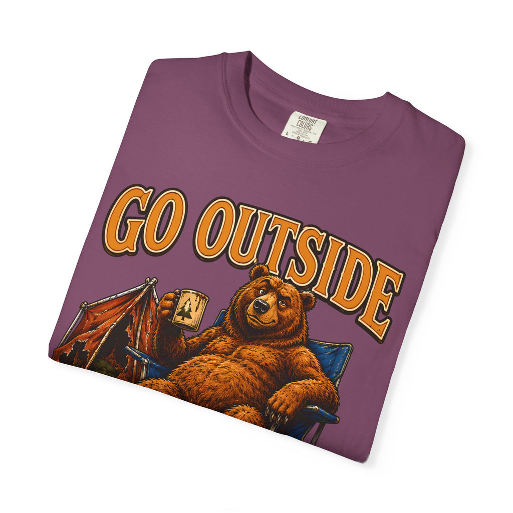 Go Outside Worst That Can Happen Is A Bear Attack Camp Tee