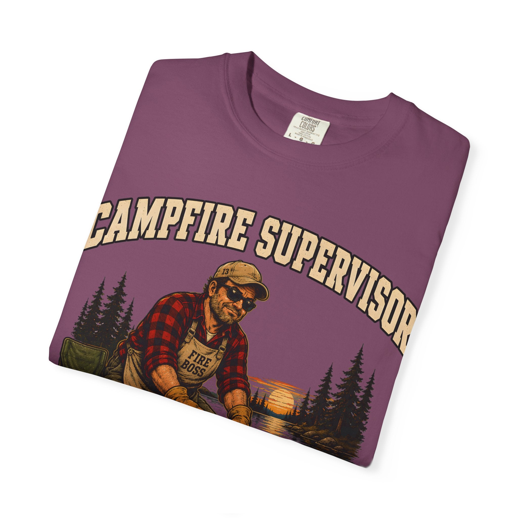 Campfire Supervisor Add Another Log — Funny Camping Dad Tee