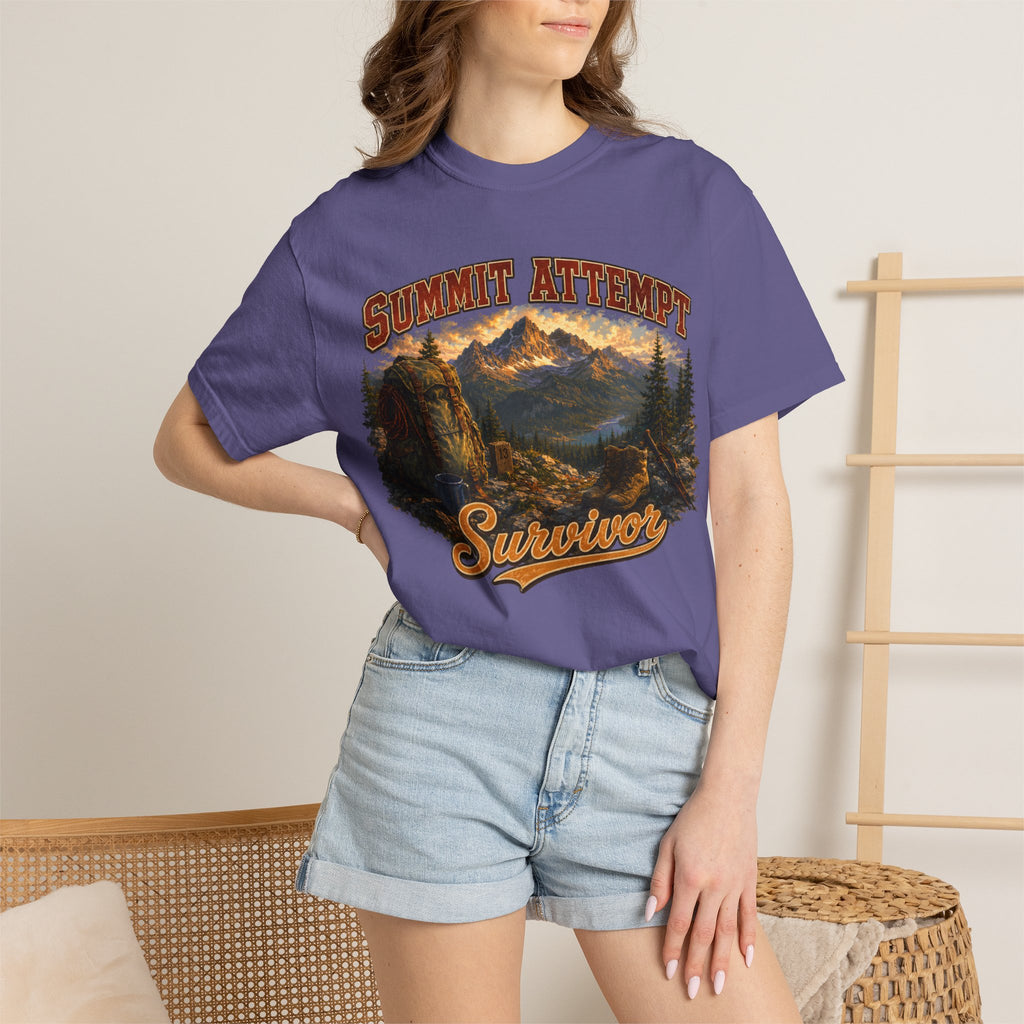 Summit Attempt Survivor Mostly Voluntary — Funny Hiking Tee