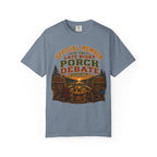 Late Night Porch Debate Society — Funny Lake Cabin Camping Tee
