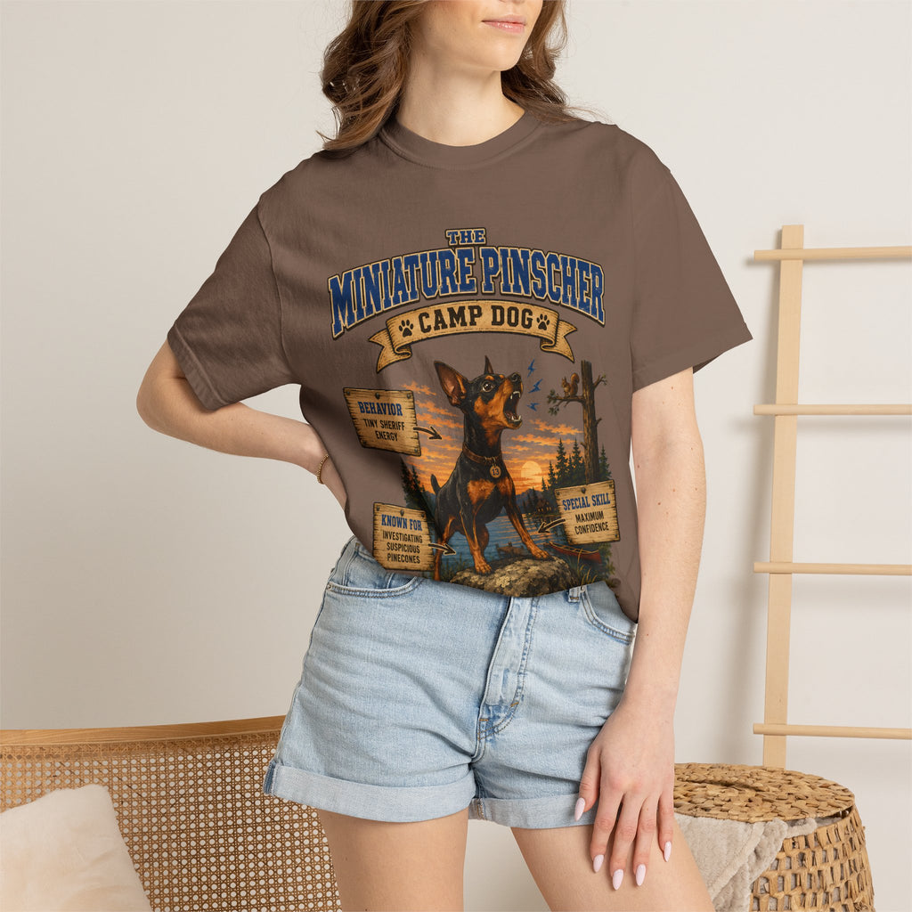 Miniature Pinscher Camp Dog - Tiny Sheriff Energy Tee
