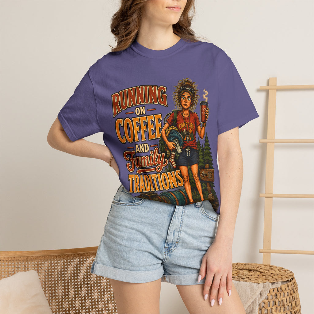 Running on Coffee and Family Traditions — Camping Humor Tee