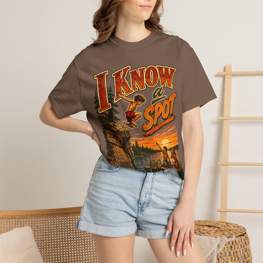 I Know a Spot — Vintage Lake Jumping Summer Camping Tee