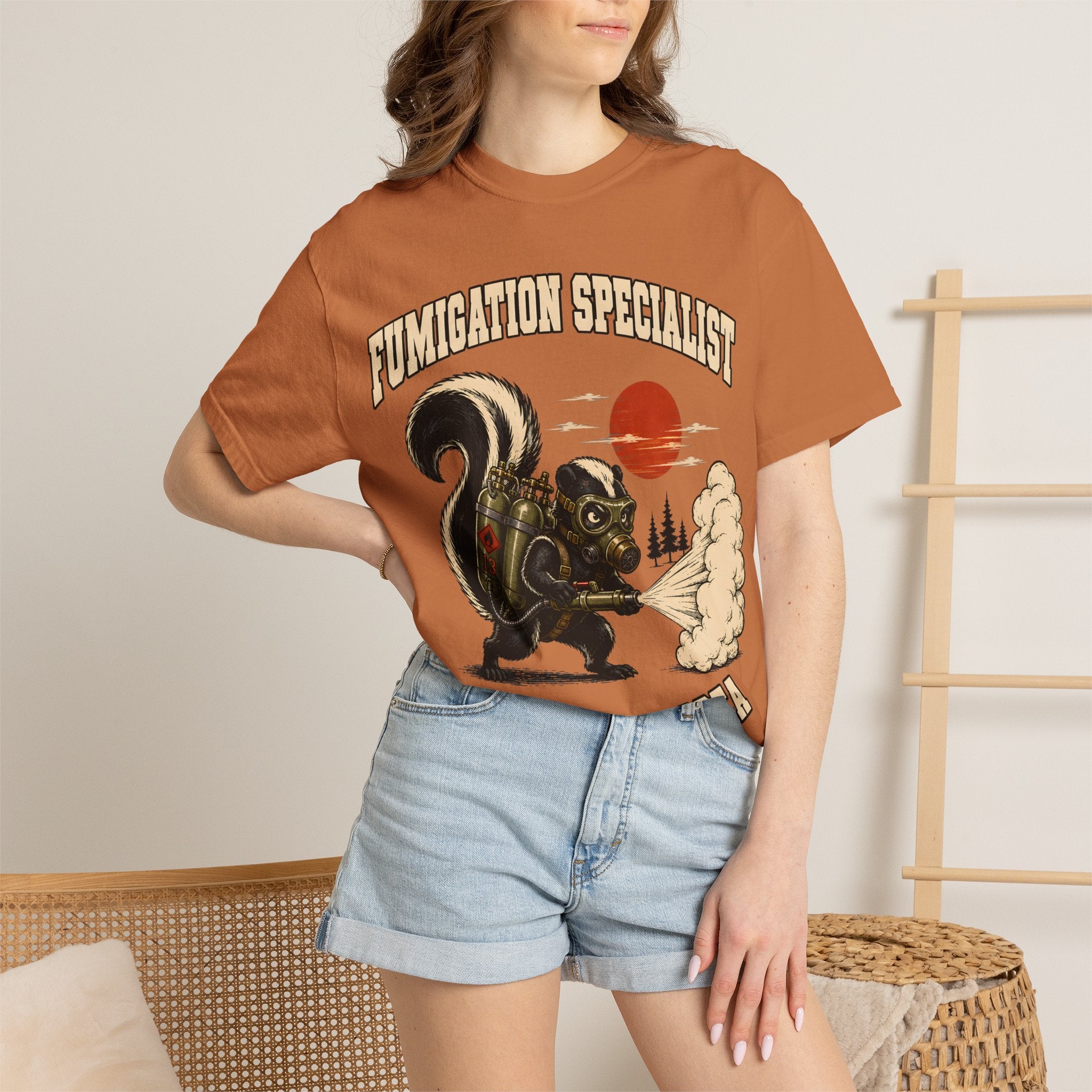 Fumigation Specialist Clear the Area — Skunk Outdoor Humor Tee