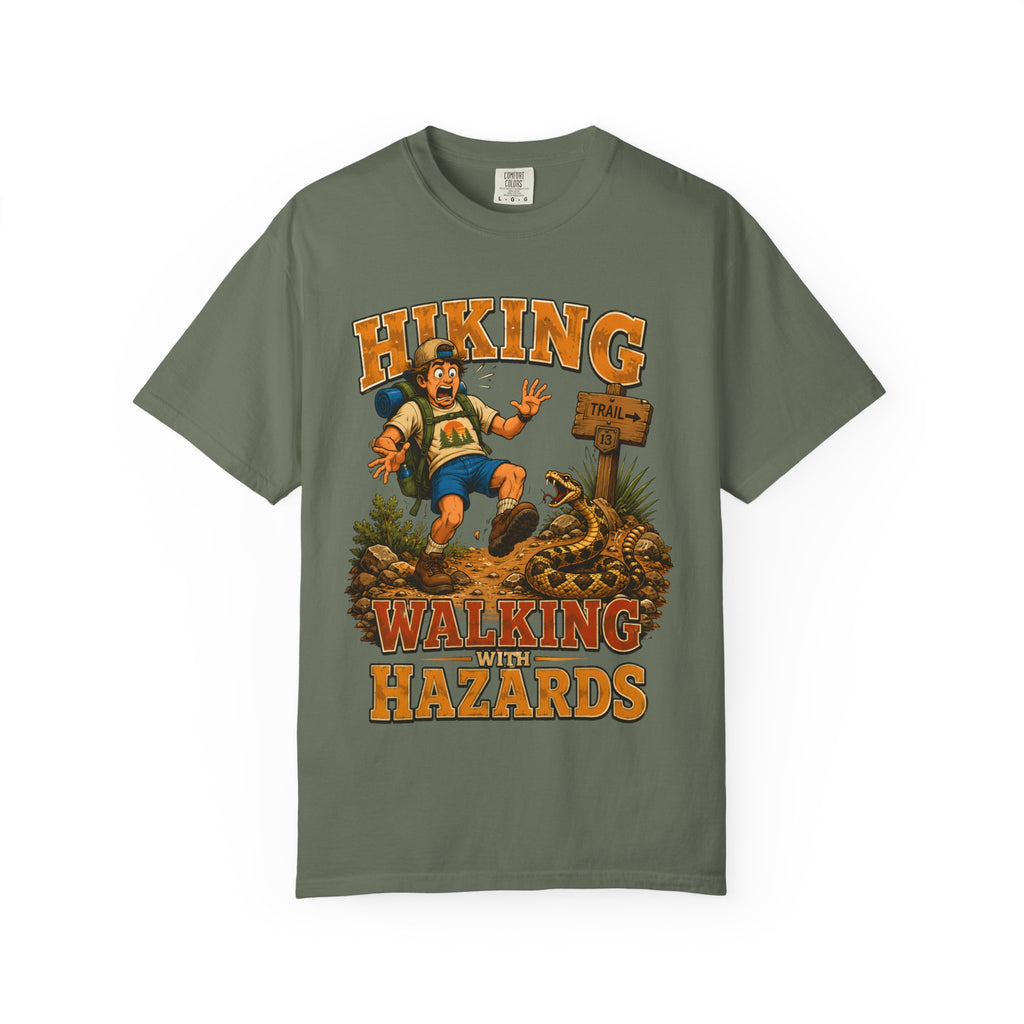 Hiking Walking With Hazards — Funny Rattlesnake Trail Tee