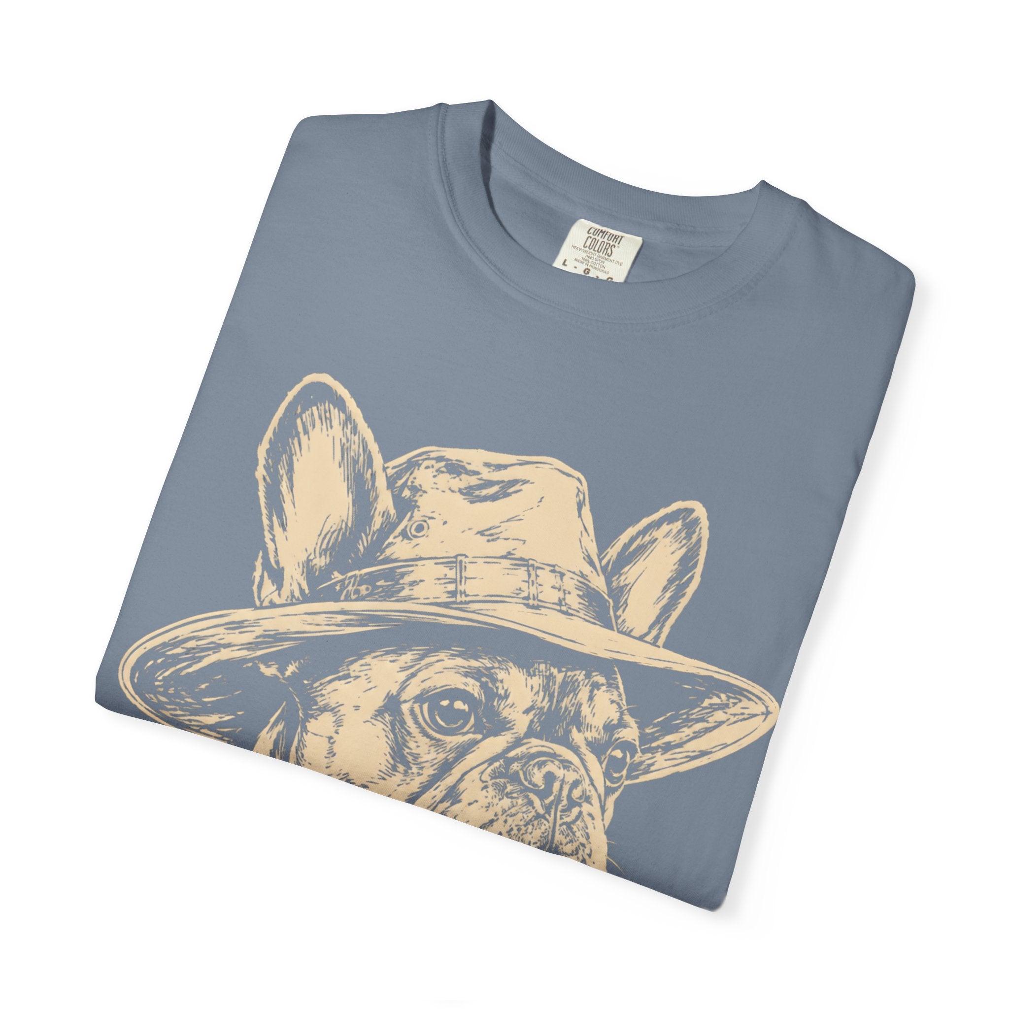 French Bulldog in a Hat — Vintage Sketch Dog Tee