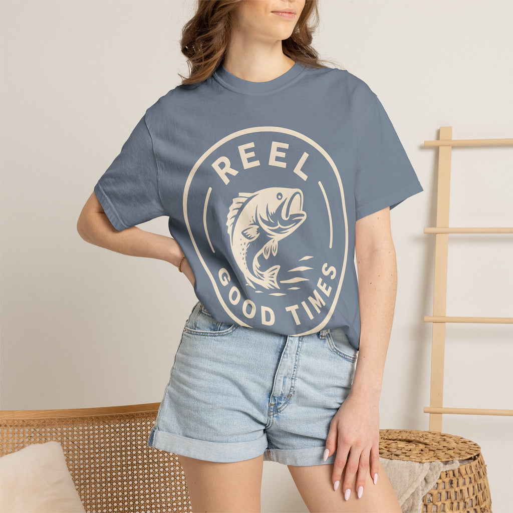 Reel Good Times — Vintage Fishing Badge Tee
