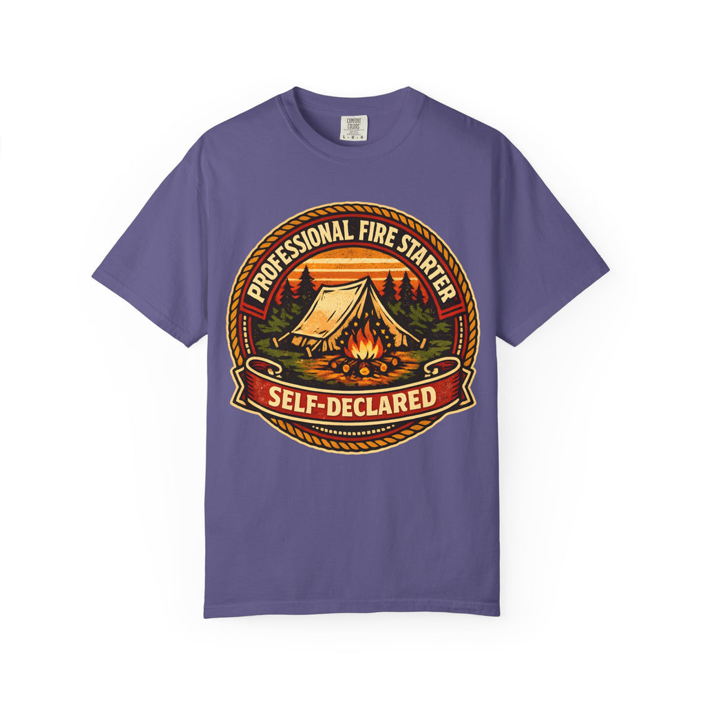 Professional Fire Starter Self-Declared — Funny Camping Tee