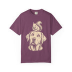 Dog and Squirrel — Vintage Sketch Outdoor Dog Tee