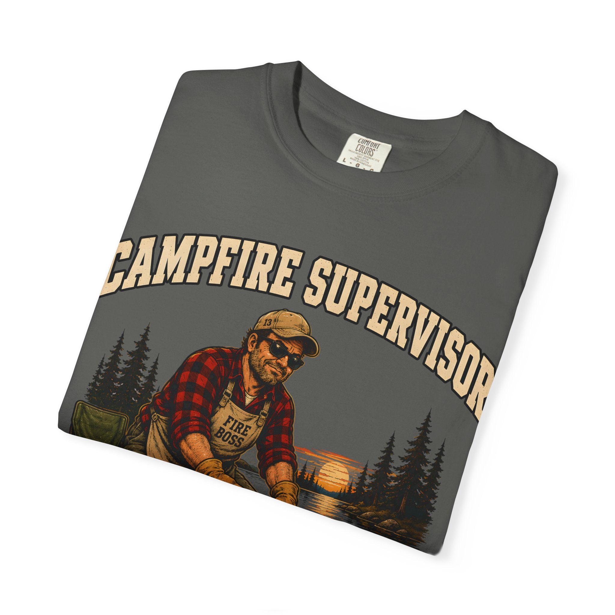 Campfire Supervisor Add Another Log — Funny Camping Dad Tee