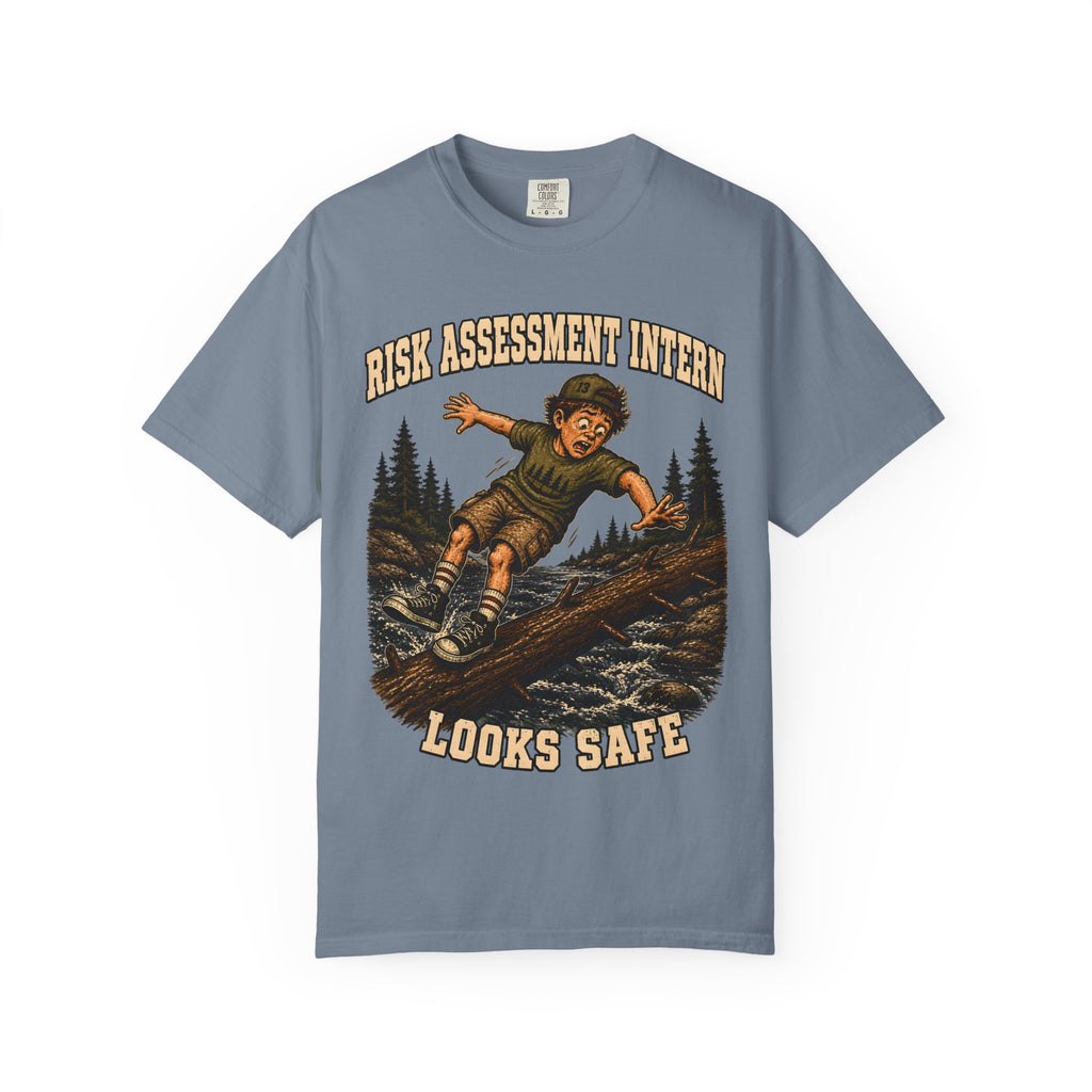 Risk Assessment Intern Looks Safe — Funny Camping Humor Tee