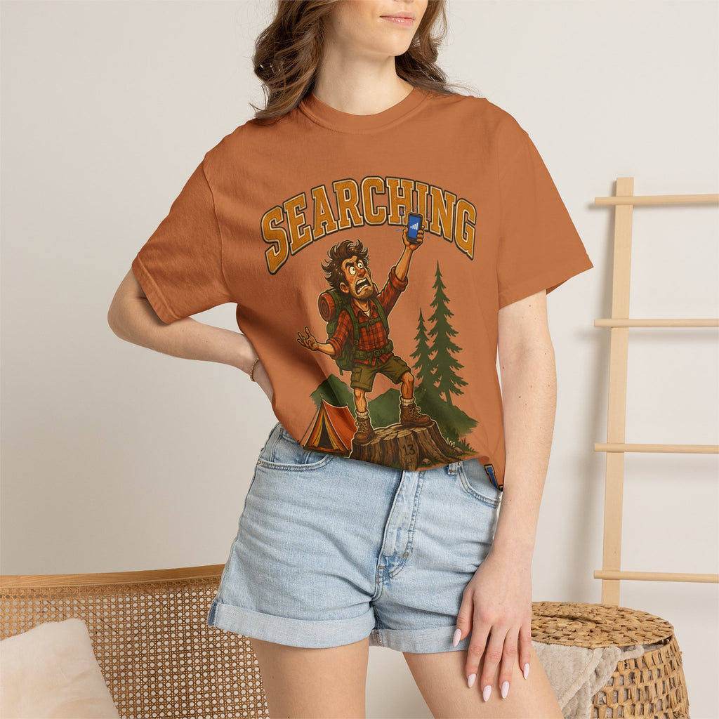 Searching for Signal — Funny Camping No Cell Service Tee