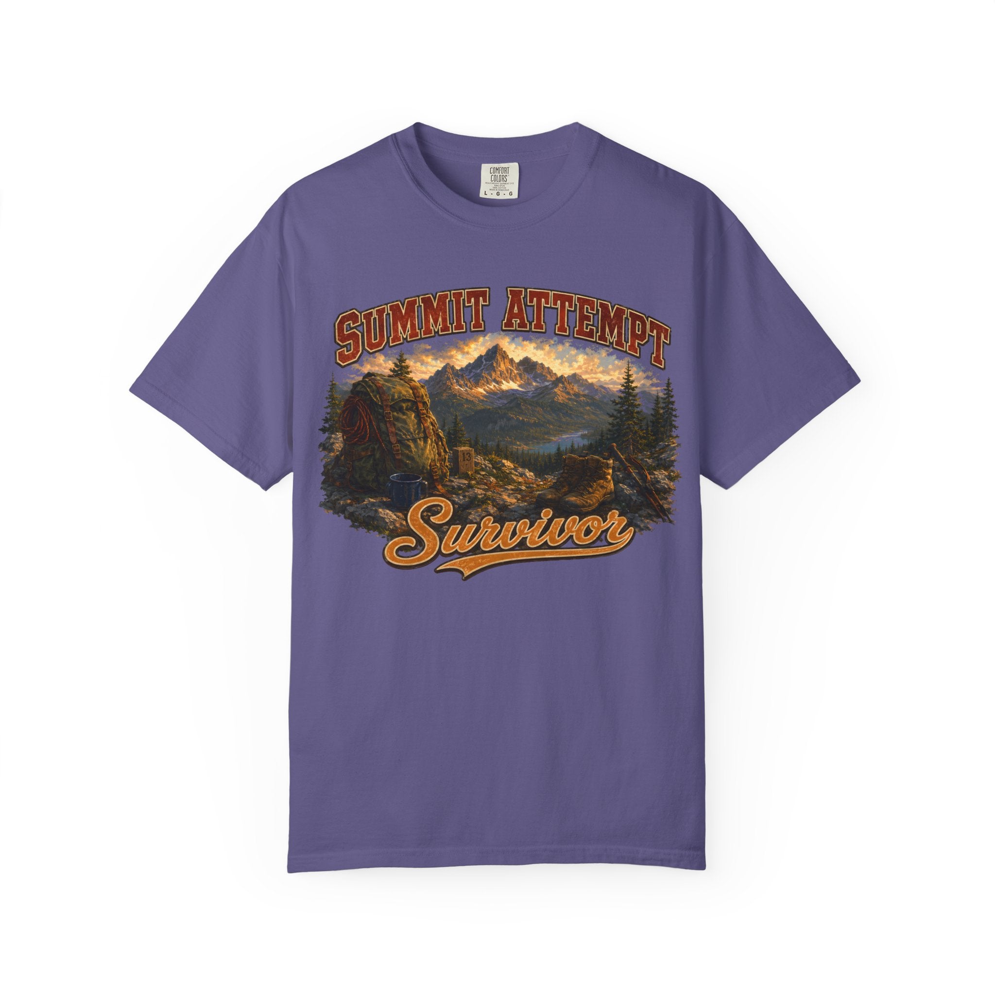 Summit Attempt Survivor Mostly Voluntary — Funny Hiking Tee
