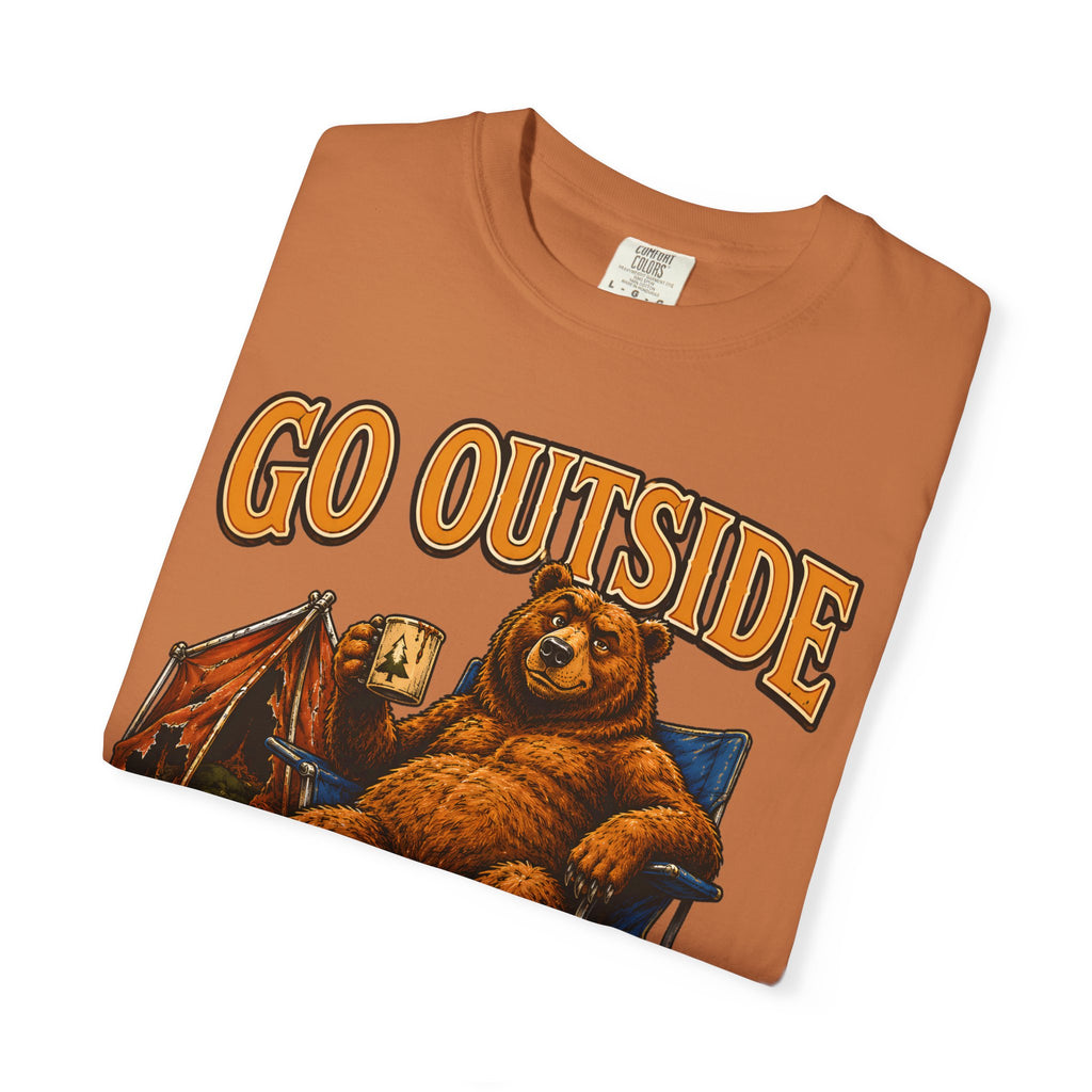 Go Outside Worst That Can Happen Is A Bear Attack Camp Tee