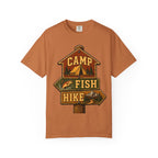 Camp Fish Hike — Vintage Trailhead Sign Outdoor Tee