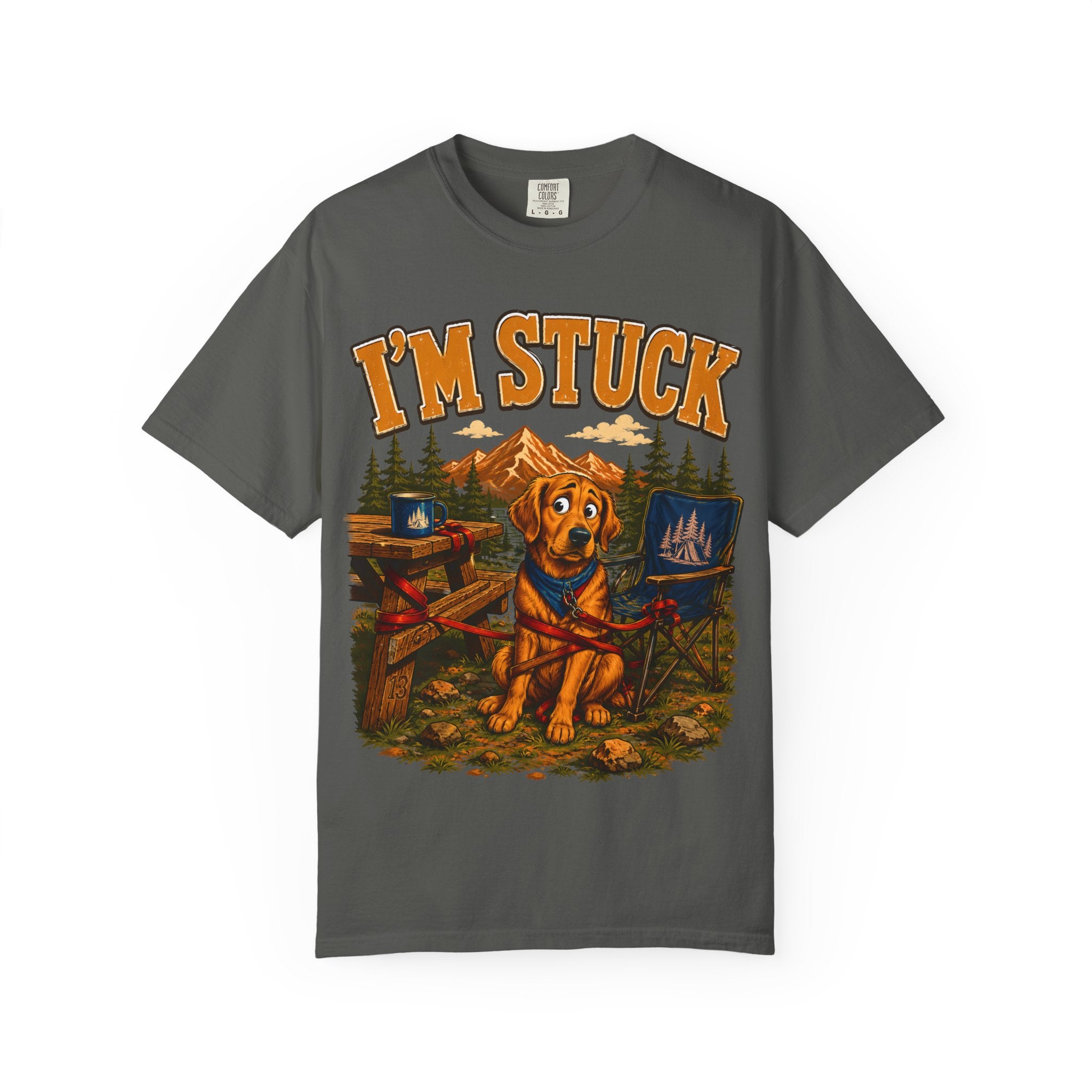 I'm Stuck — Funny Camping Dog Golden Retriever Outdoor Tee