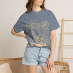 Lakeside Dock — Vintage Lake Cabin and Canoe Sketch Tee