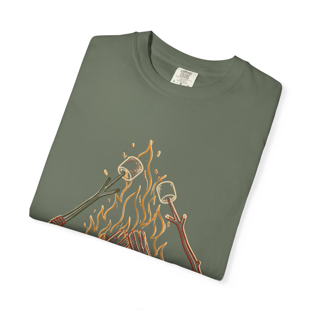 Roasing Marshmallows Line Art T-Shirt