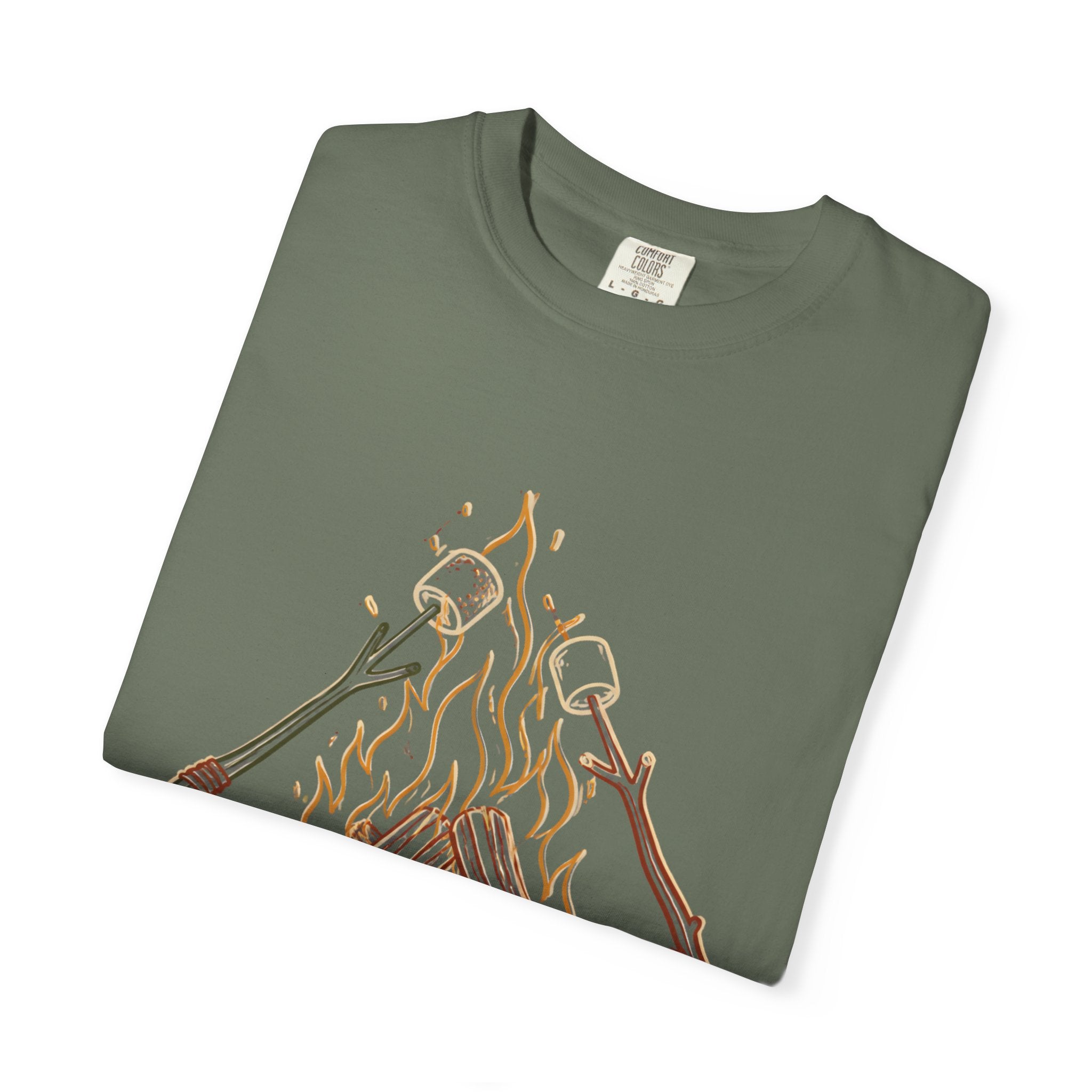 Roasing Marshmallows Line Art T-Shirt