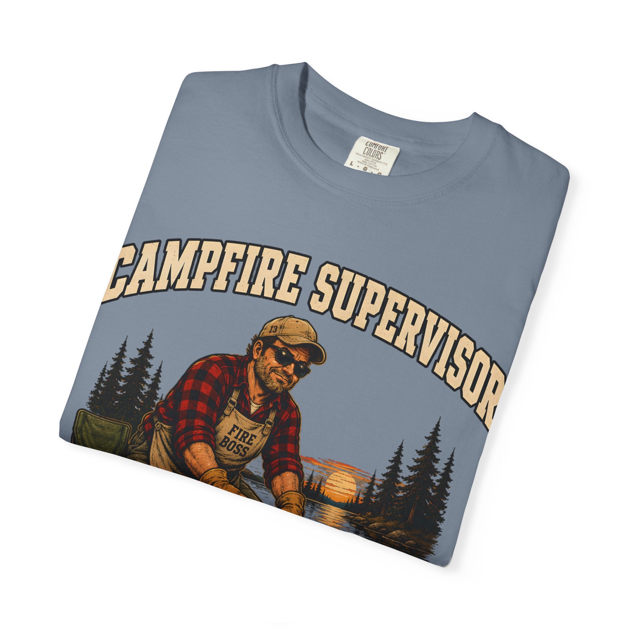 Campfire Supervisor Add Another Log — Funny Camping Dad Tee