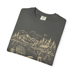 Lakeside Dock — Vintage Lake Cabin and Canoe Sketch Tee