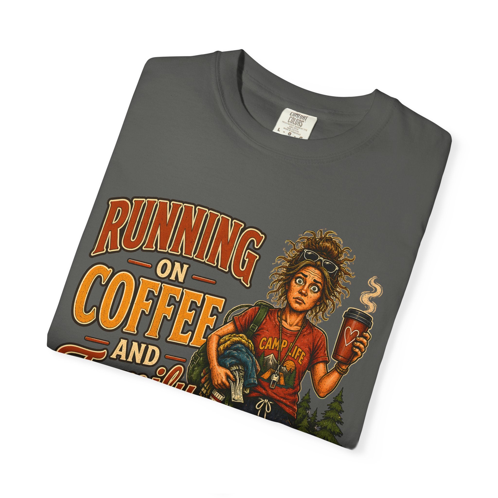 Running on Coffee and Family Traditions — Camping Humor Tee
