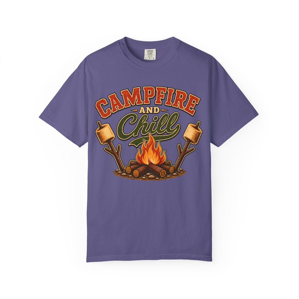 Campfire and Chill — Vintage Camping Marshmallow Humor Tee