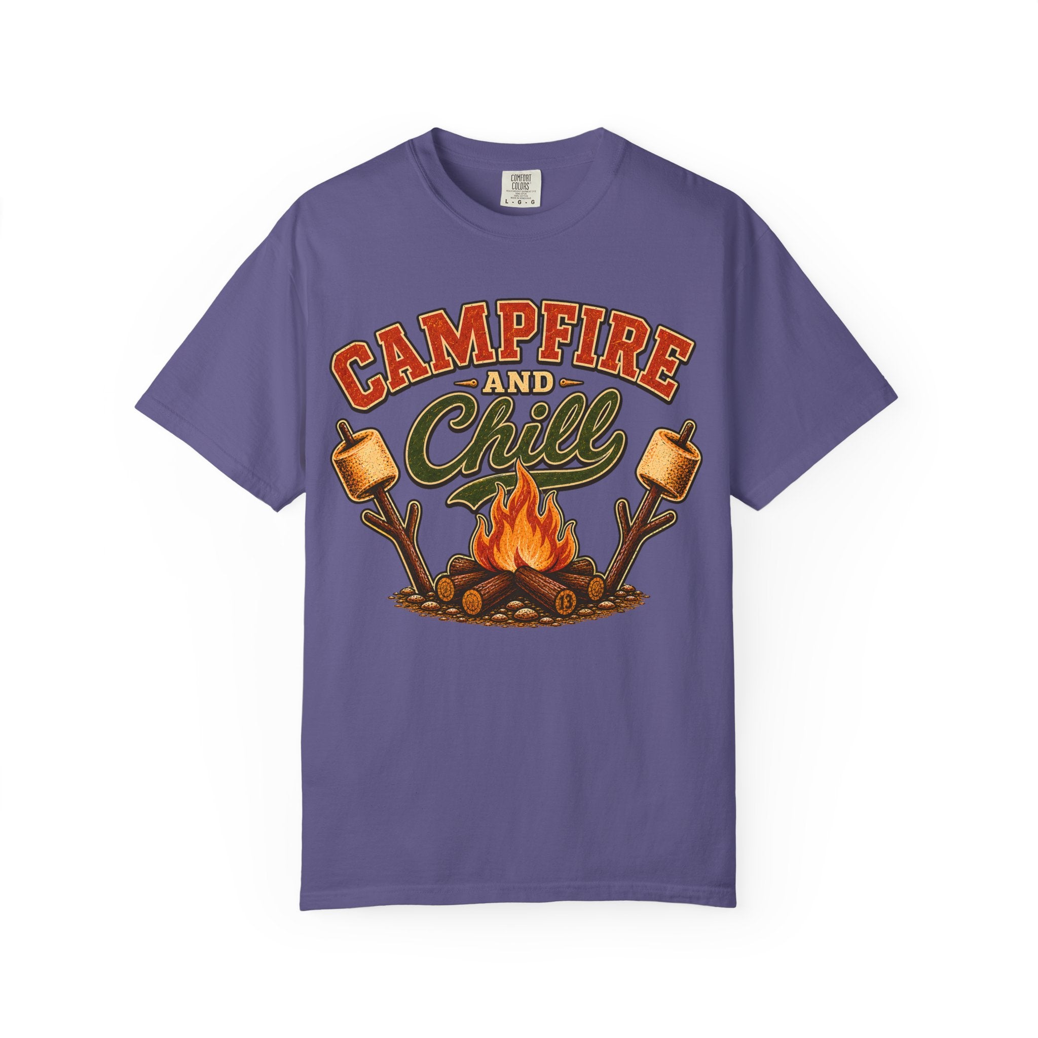 Campfire and Chill — Vintage Camping Marshmallow Humor Tee