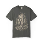 Bigfoot Hiding — Vintage Sasquatch Forest Sketch Tee