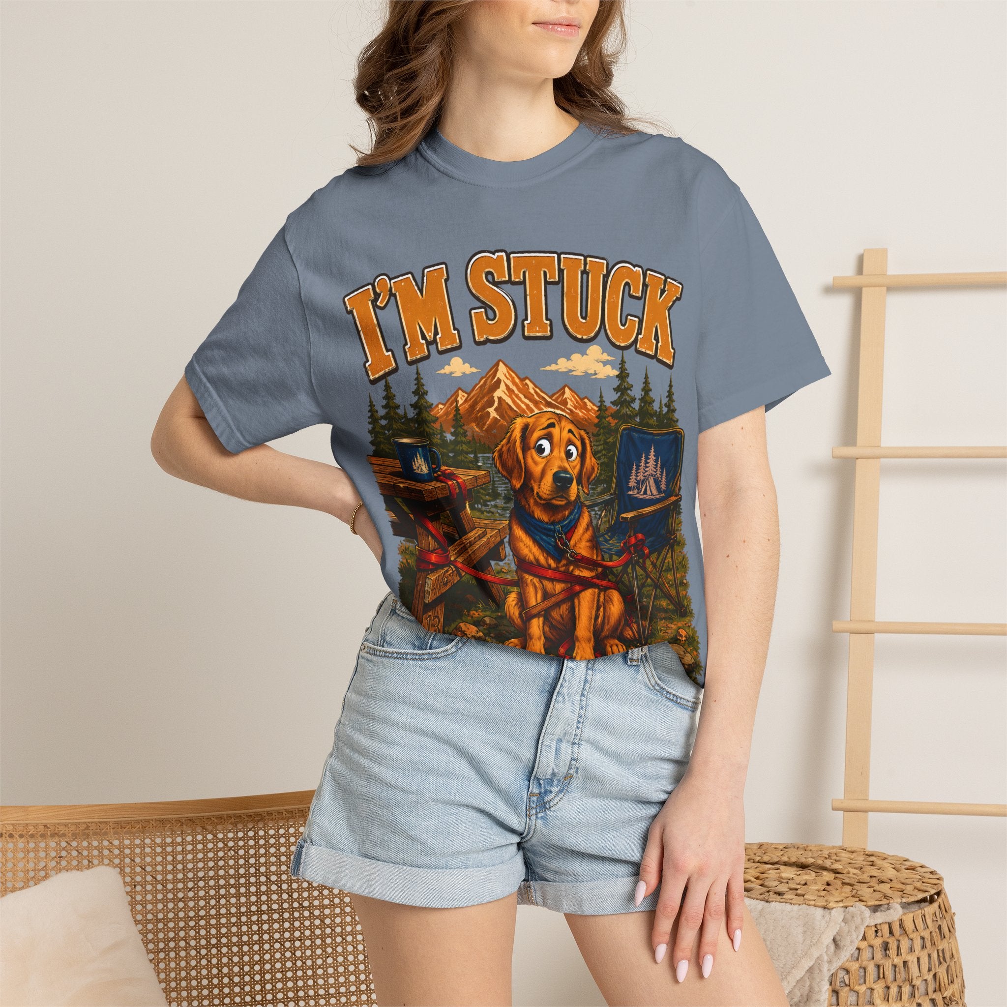I'm Stuck — Funny Camping Dog Golden Retriever Outdoor Tee