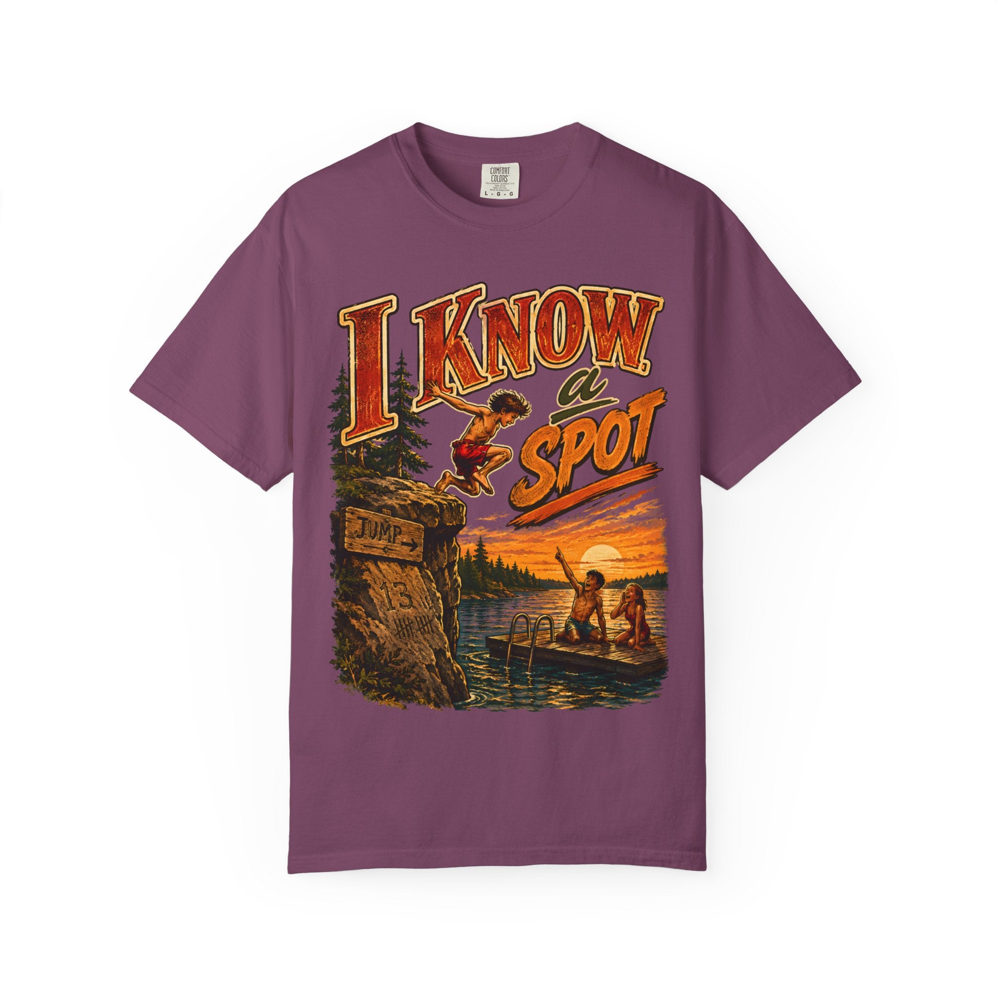 I Know a Spot — Vintage Lake Jumping Summer Camping Tee
